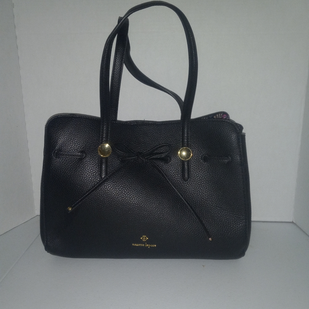 Nanette Lepore Arabelle Black Satchel Shoulder Bag Purse
